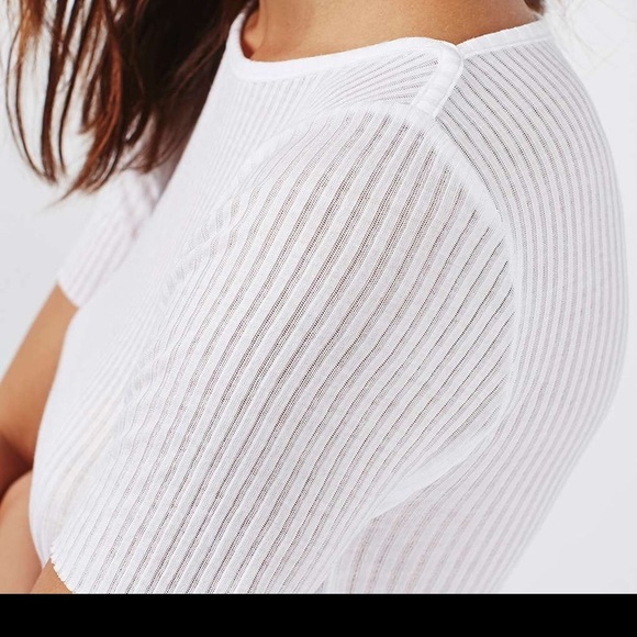 Topshop white slash crop tee NWT - Picture 5 of 7